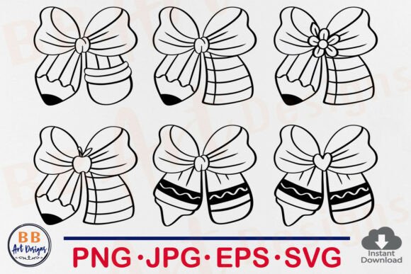 Download Pencil Bow SVG, Coquette Teacher Crayon - Pencil Collection