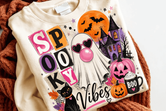 Download Spooky Vibes PNG, Ghost Halloween Shirt - Shirt Collection